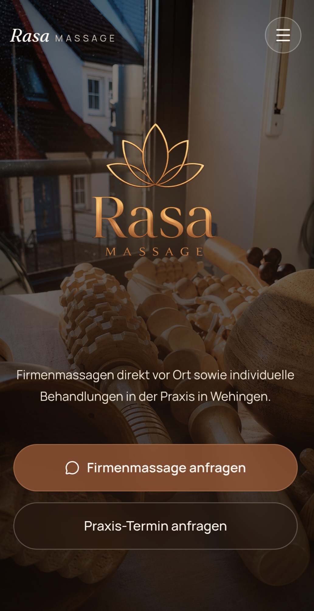 Rasa Massage mobile website